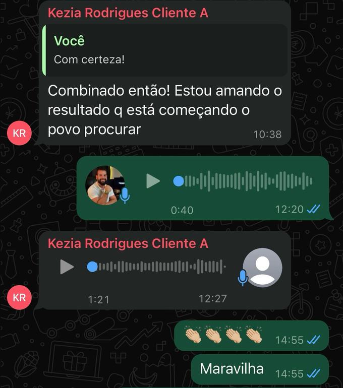 Conversa de WhatsApp com Kezia